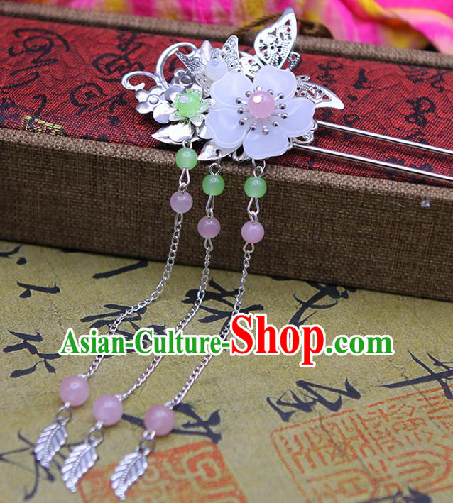 Handmade Chinese Ancient Princess Hair Accessories Butterfly Tassel Step Shake Hairpins for Women