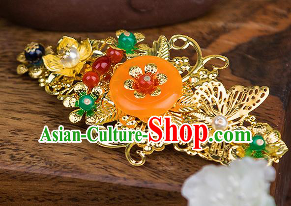 Handmade Asian Chinese Ancient Palace Lady Hair Accessories Hanfu Jade Hair Comb for Women