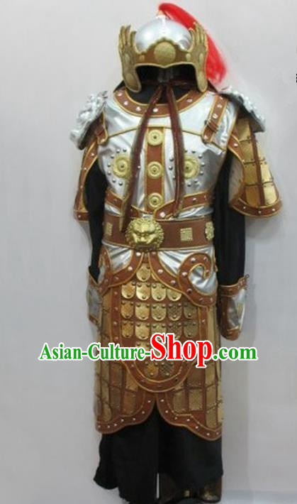 Traditional Ancient Chinese General Helmet and Armour Clothing for Men
