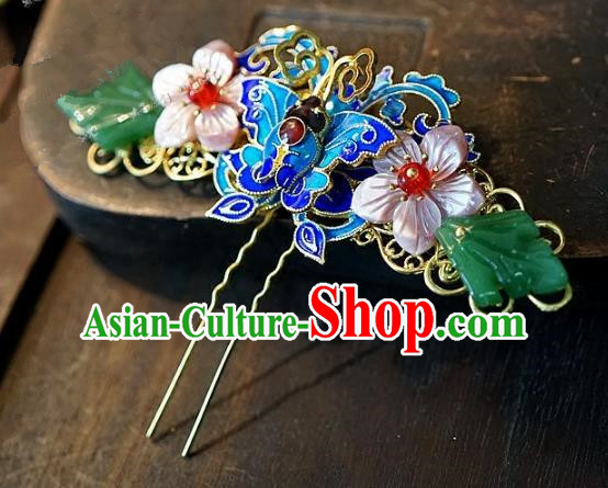 Chinese Handmade Classical Hair Accessories Ancient Hanfu Cloisonne Hairpins Hair Clip for Women