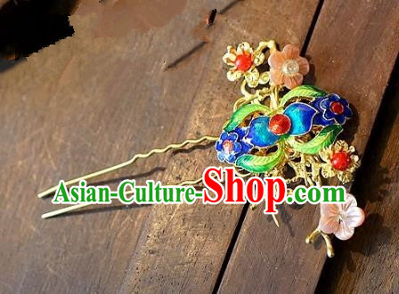 Chinese Handmade Classical Hair Accessories Ancient Hanfu Hairpins Cloisonne Hair Clip for Women