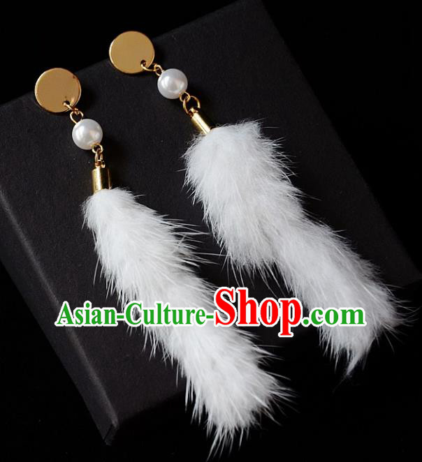 European Western Bride Vintage Accessories Renaissance White Earrings for Women