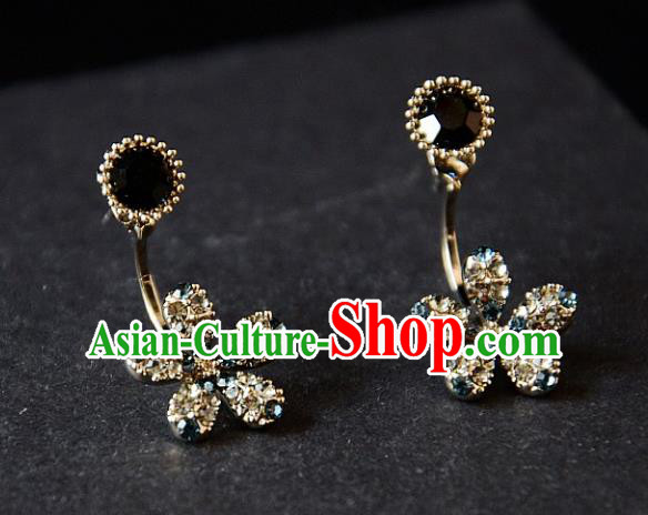 European Western Bride Vintage Accessories Renaissance Crystal Flower Bohemia Earrings for Women