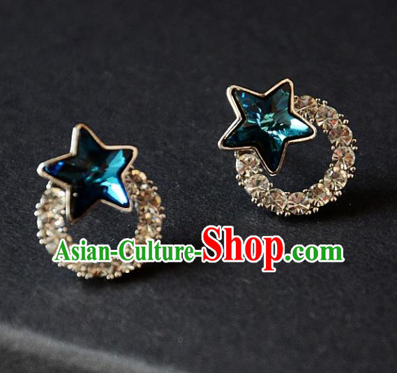 European Western Bride Vintage Accessories Renaissance Crystal Star Bohemia Earrings for Women