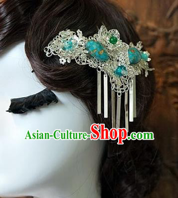 Chinese Handmade Classical Wedding Hair Accessories Ancient Hanfu Tassel Side Hairpins for Women