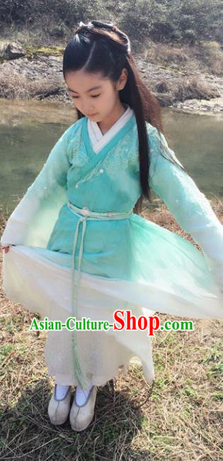 China Ancient Ming Dynasty Princess Fairy Hanfu Embroidered Costume for Kids