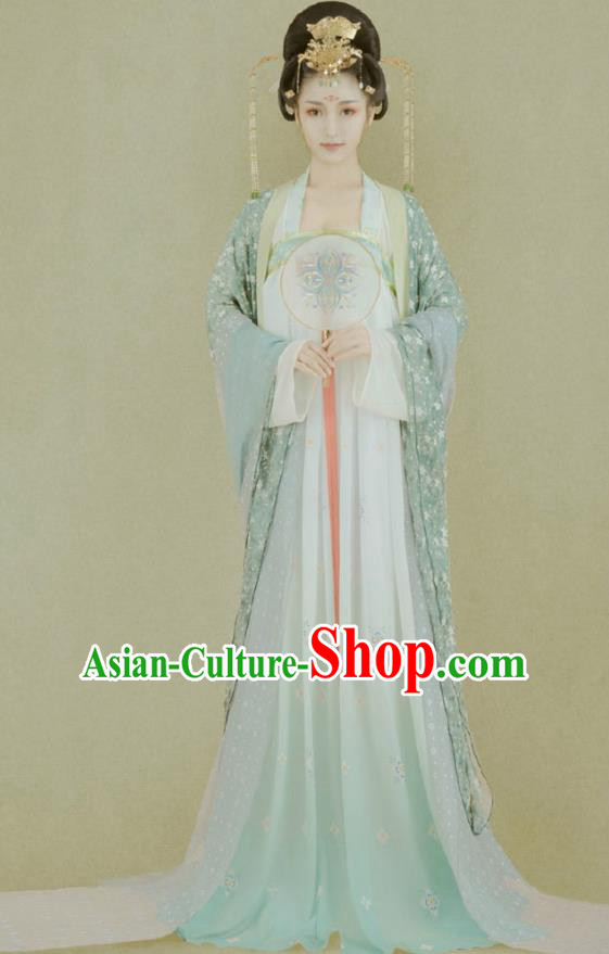 Traditional Chinese Tang Dynasty Imperial Concubine Embroidered Costume Ancient Palace Lady Dress for Women