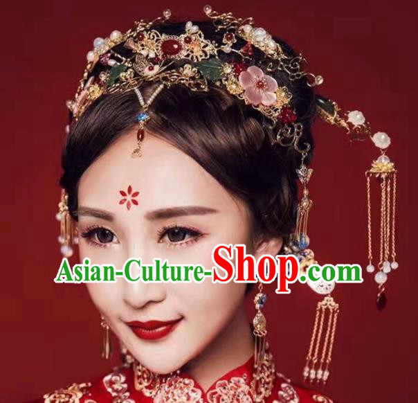 Chinese Handmade Classical Hairpins Frontlet Ancient Hanfu Wedding Hair Accessories for Women
