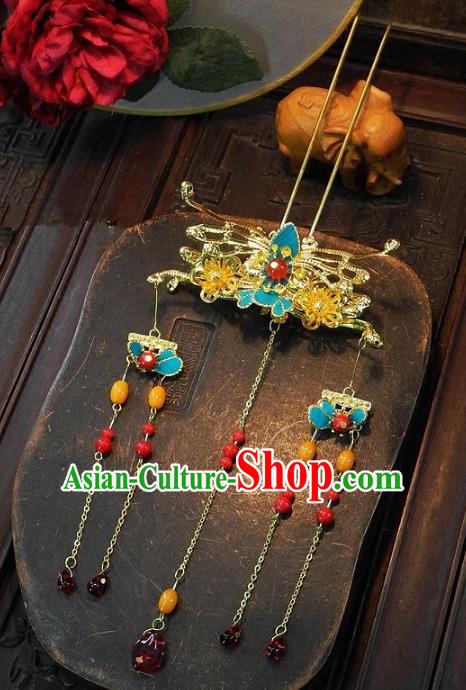 Chinese Handmade Classical Hairpins Ancient Hanfu Step Shake Wedding Hair Accessories for Women