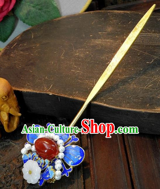 Chinese Handmade Classical Hair Accessories Hairpins Ancient Cloisonne Hair Clip Headdress for Women