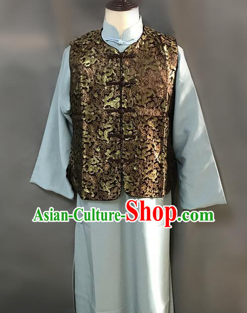 Traditional Chinese Stage Performance Costume Ancient Qing Dynasty Royal Highness Long Robe for Men