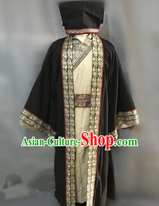 Traditional Chinese Stage Performance Costume Ancient Han Dynasty Landlord Clothing for Men