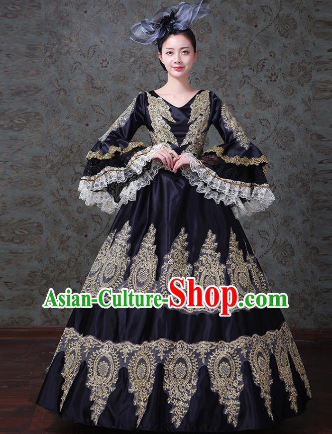 Traditional European Court Princess Renaissance Costume Stage Performance Middle Ages Dowager Dress Clothing for Women