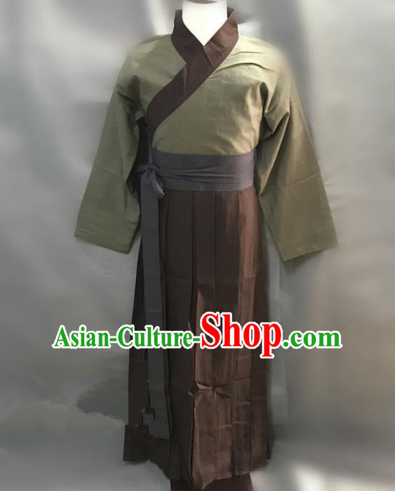 Traditional Chinese Stage Performance Costume Ancient Song Dynasty Husbandman Swordsman Clothing for Men