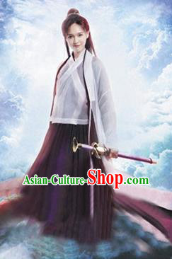 Traditional Chinese Ming Dynasty Swordswoman Costume Ancient Fairy Clothing for Women