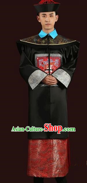 Traditional China Ancient Qing Dynasty Royal Highness Costume Manchu Minister Gwanbok for Men