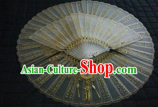 Traditional China Ancient Cosplay Swordswoman Palace Lady Fans for Women