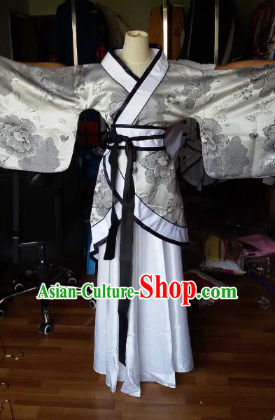 Traditional China Ancient Han Dynasty Princess Costume Hanfu Curving-front Robe for Women