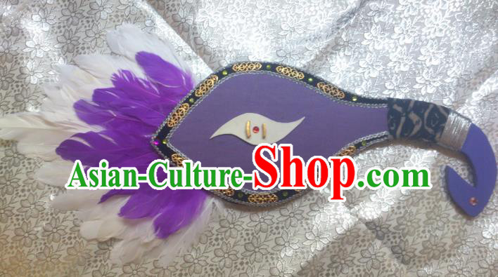 Traditional China Ancient Cosplay Palace Lady Feather Fans for Women
