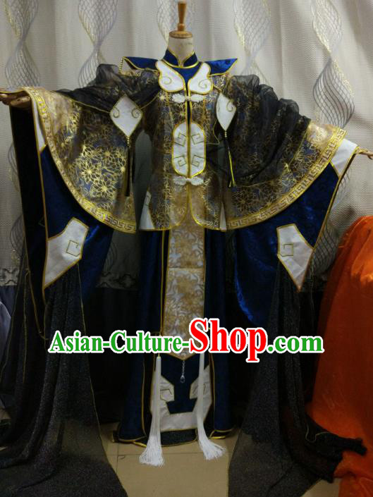 China Ancient Cosplay Swordsman Costume Knight Fancy Dress Hanfu Clothing for Men