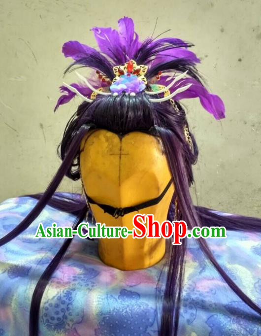 Traditional China Ancient Cosplay Princess Wig and Hair Accessories Hairpins for Women