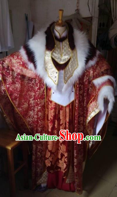 China Ancient Cosplay Emperor Swordsman Costume Knight Fancy Dress Hanfu Clothing for Men