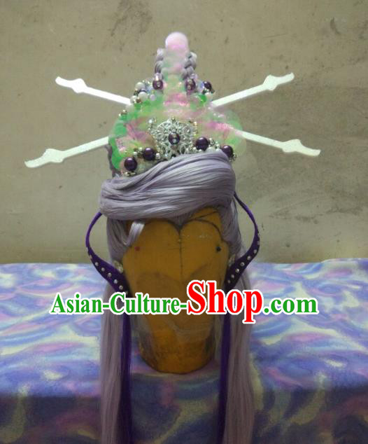 Traditional China Ancient Cosplay Fairy Wig and Hair Accessories Hairpins for Women