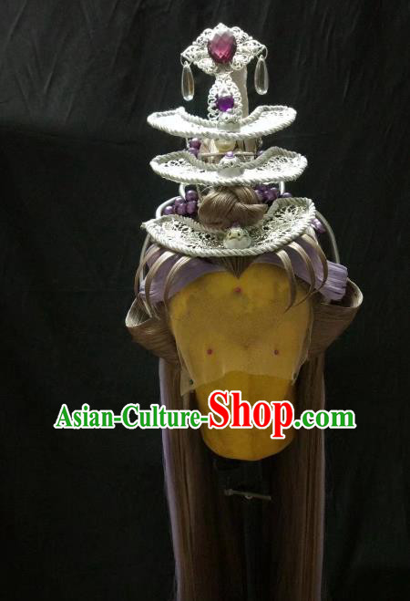 Traditional China Ancient Cosplay Princess Fairy Wig and Hair Accessories Hairpins for Women