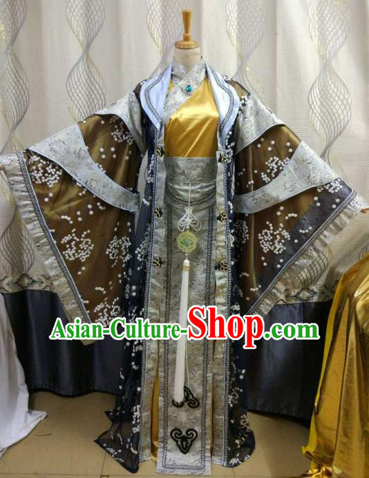 China Ancient Cosplay Swordsman Costume Royal Emperor Knight Fancy Dress for Men