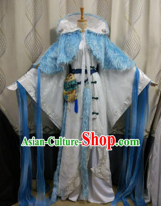 China Ancient Cosplay Swordsman Nobility Childe Costume Knight Fancy Dress for Men