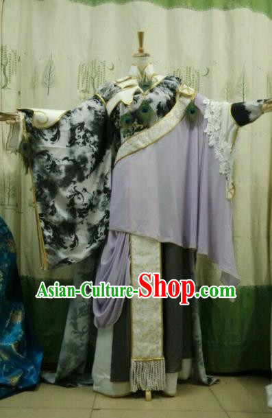 China Ancient Cosplay Halloween Swordsman Costume Traditional Queen Hanfu Dress for Women