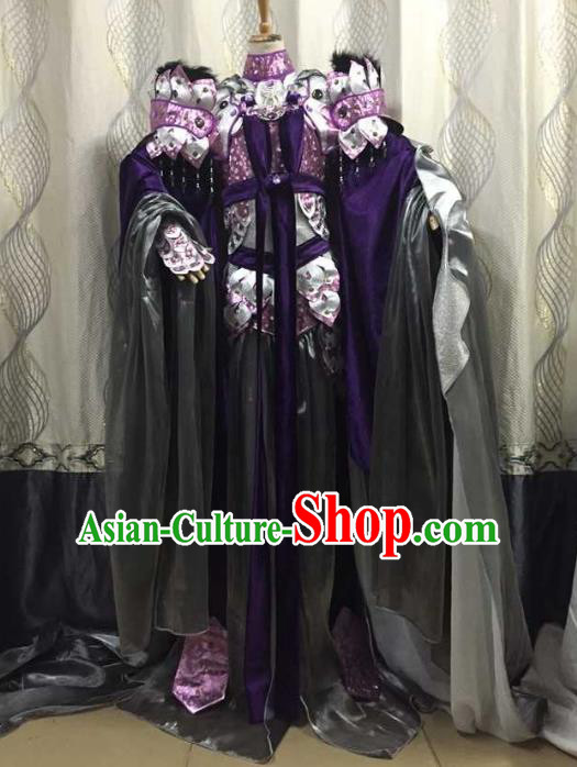 China Ancient Cosplay Female General Costume Traditional Halloween Swordsman Hanfu Clothing for Women