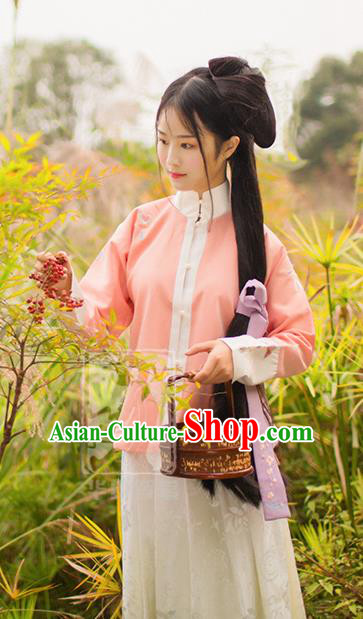 China Traditional Ming Dynasty Young Lady Costume Ancient Princess Embroidered Dress for Women