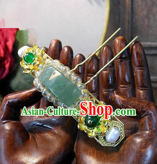 Chinese Handmade Classical Hair Accessories Ancient Wedding Hanfu Jade Little Hairpins for Women