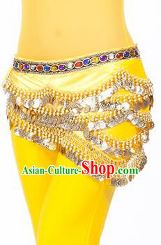 Traditional Asian Indian Belly Dance Waist Accessories Yellow Waistband India National Dance Belts for Women