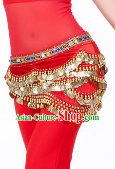 Traditional Asian Indian Belly Dance Waist Accessories Red Waistband India National Dance Belts for Women