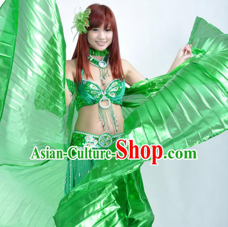 Asian Indian Belly Dance Prop Green Wings India National Stage Performance Large Wing for Women