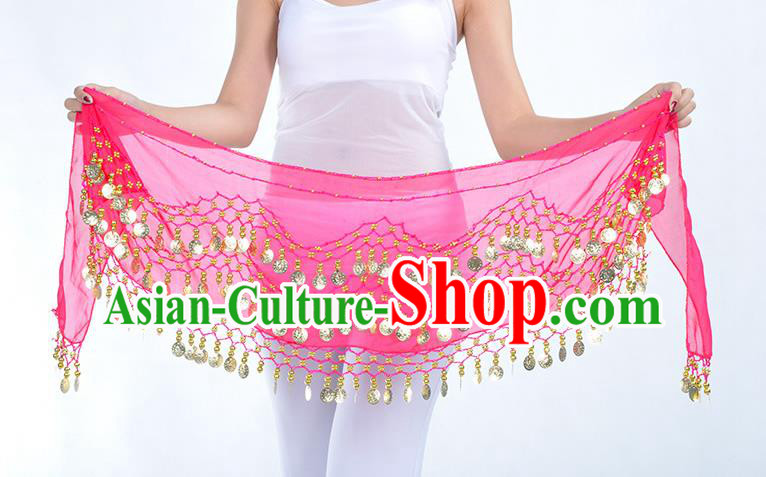 Asian Indian Belly Dance Rosy Silk Waistband Accessories India Raks Sharki Belts for Women