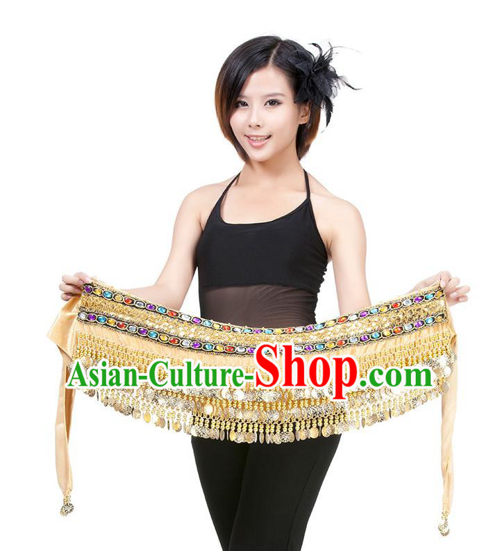 Asian Indian Belly Dance Champagne Waistband Accessories India Raks Sharki Diamante Belts for Women