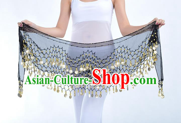 Asian Indian Belly Dance Black Silk Waistband Accessories India Raks Sharki Belts for Women