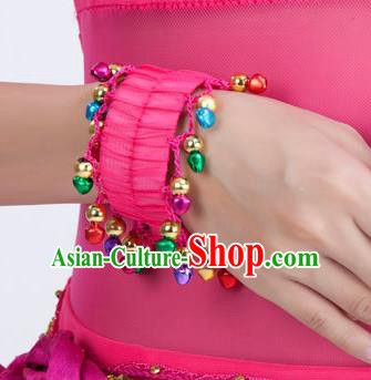 Oriental Indian Belly Dance Accessories Rosy Bracelets India Raks Sharki Bells Bangle for Women