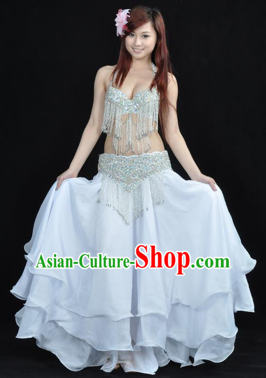 Indian Belly Dance White Dress India Raks Sharki Dress Oriental Dance Costume for Women