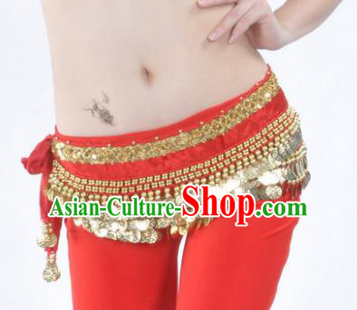 Asian Indian Belly Dance Paillette Red Waist Accessories Waistband India Raks Sharki Belts for Women