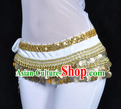 Asian Indian Belly Dance Paillette White Waist Accessories Waistband India Raks Sharki Belts for Women