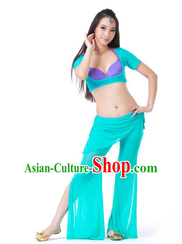 Asian Indian Belly Dance Lake Blue Uniform India Raks Sharki Dress Oriental Dance Clothing for Women