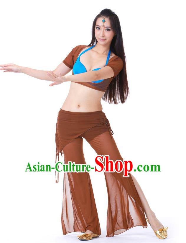 Asian Indian Belly Dance Brown Uniform India Raks Sharki Dress Oriental Dance Clothing for Women