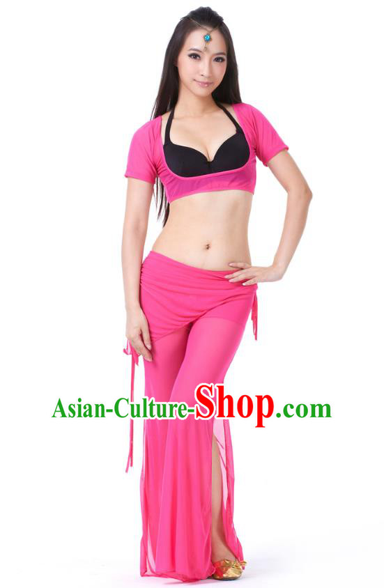 Asian Indian Belly Dance Rosy Uniform India Raks Sharki Dress Oriental Dance Clothing for Women