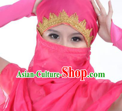 Asian Indian Belly Dance Accessories Yashmak India Traditional Dance Rosy Veil for for Women
