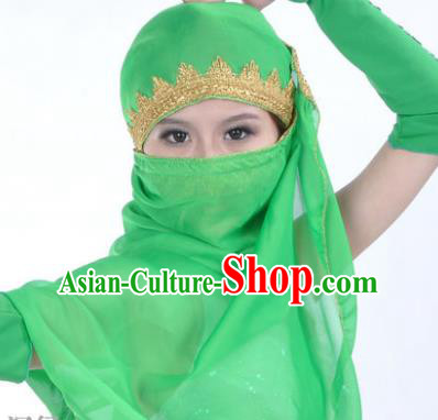 Asian Indian Belly Dance Accessories Yashmak India Traditional Dance Green Veil for for Women