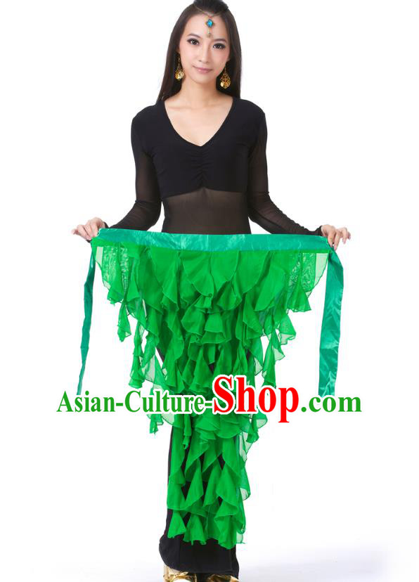 Indian Traditional Belly Dance Belts Green Hip Scarf Waistband India Raks Sharki Waist Accessories for Women
